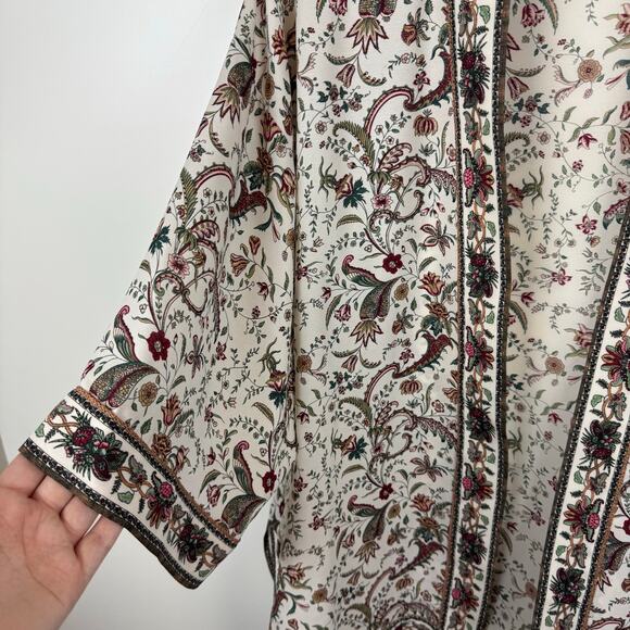 Max Studio Womens Multicolor Floral Kimono Sz S Boho Lightweight Hippie Festival - Picture 6 of 15
